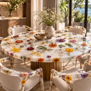 Made-to-Order Contemporary Floral Epoxy Tables product FL007