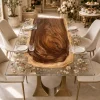 Designer Live Edge.Epoxy Resin Flower Table made with Walnut and Crystal Clear epoxy resin reference FL012