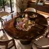 Premium custom Floral Wood Epoxy Tables Rustic SKU FL014