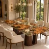 Handcrafted.Epoxy Resin Flower Table with Burl and Crystal Clear epoxy resin in a Live Edge design SKU FL015