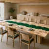 Premium custom Conference Table with Green epoxy resin Live Edge SKU GT009