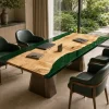 Premium Live Edge Office Table featuring Green epoxy resin product GT018