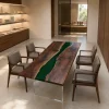 Made-to-order Live Edge Conference Table in and Green epoxy resin model GT020