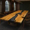 Custom Italian Olive Wood Grey Live Edge Table Conference Tables ICT006