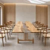 Custom Italian Olive Wood Crystal Clear Live Edge Table Conference Tables ICT014