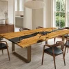 Custom Italian Olive Wood Black River Dining Table IDT001