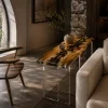 Custom Italian Olive Wood Live Edge Epoxy End Tables with Crystal Clear Epoxy IE007
