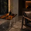 Custom Italian Olive Wood Live Edge Epoxy End Tables IE009