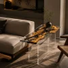 Custom Italian Olive Wood Live Edge Epoxy End Tables IE012