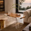 Custom Italian Olive Wood Live Edge Epoxy End Tables IE014