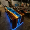 Luxury Live Edge Epoxy Table crafted from and Blue epoxy resin SKU LT007