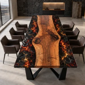 Custom Lava Epoxy Conference Table crafted from SKU LT008