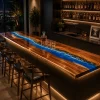Premium custom Live Edge Epoxy Table with Blue epoxy resin SKU LT011