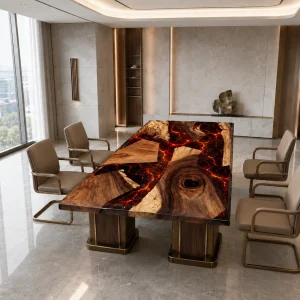 Luxury Lava Epoxy Conference Table crafted from SKU LT013