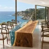 Made-to-order Live Edge Epoxy Table in and Ocean Blue epoxy resin model LT014