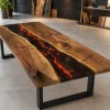 Premium custom Lava Epoxy Dining Table SKU LT015