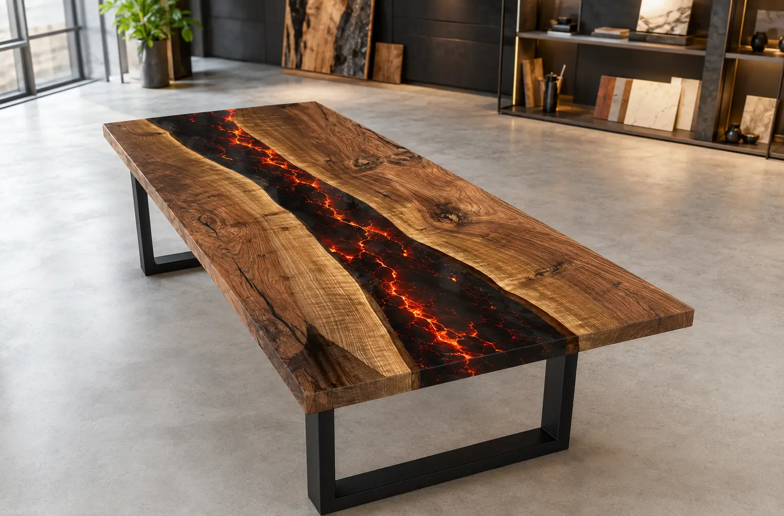 Premium custom Lava Epoxy Dining Table SKU LT015