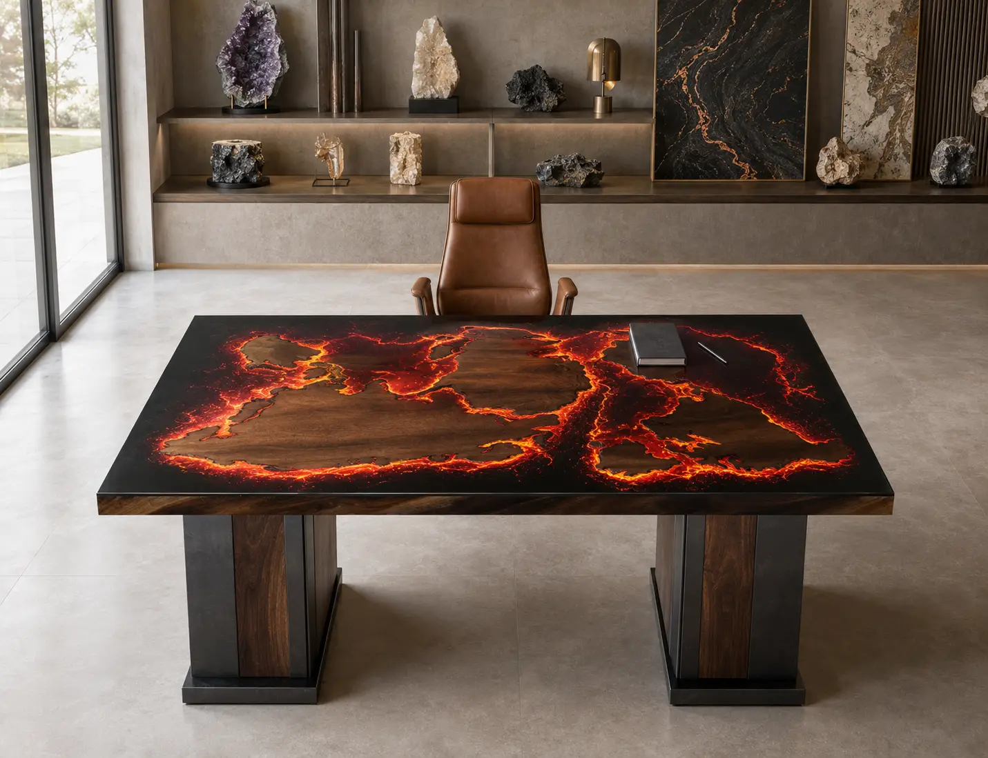 Premium Lava Epoxy Office Table product LT016