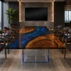 Made-to-order Live Edge Epoxy Table in and Galaxy epoxy resin model LT018
