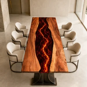 Premium custom Lava Epoxy Dining Table SKU LT019