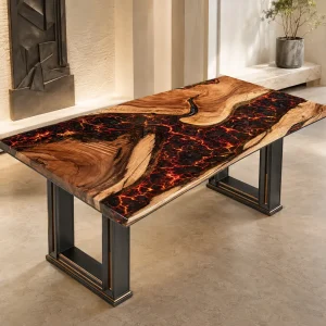 Premium custom Lava Epoxy Side Table SKU LT020