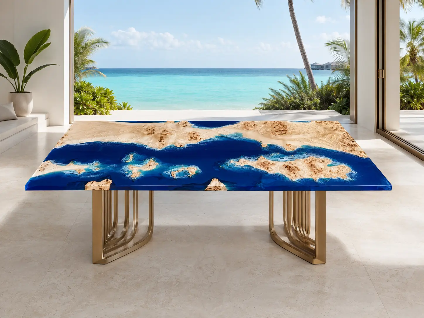 Premium Ocean Beach Epoxy Wood Table product OB002
