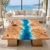 Signature Ocean Beach Epoxy Wood Table crafted from SKU OB009
