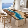 Designer Ocean Beach Epoxy Wood Table made with reference OB010