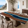 Luxury Ocean Beach Epoxy Wood Table crafted from SKU OB012