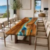 Designer Ocean Beach Epoxy Wood Table made with reference OB014