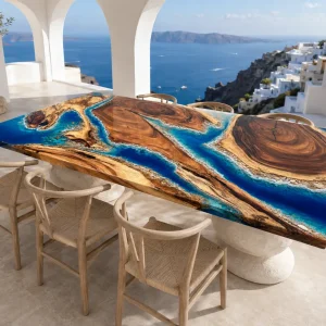 Premium custom Ocean Beach Epoxy Wood Table SKU OB015