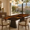 Custom French Poplar Red Live Edge Dining Table PDT005