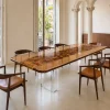 Custom French Poplar Gold Live Edge Dining Table PDT012