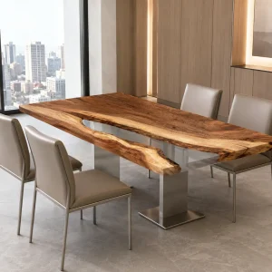 Made-to-order Epoxy River Table in and Crystal Clear epoxy resin model RT007