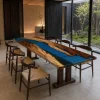 Designer Epoxy River Table featuring Blue epoxy resin product RT009