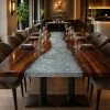 Custom Walnut River Epoxy Restaurant Table Top with White Epoxy RTT004