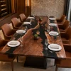 Custom Black Walnut Live Edge Epoxy Restaurant Table Top with Black Epoxy RTT039