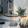 Custom Live Edge Epoxy Side Tables with Grey Epoxy ST004