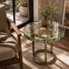 Custom Epoxy Flower Epoxy Side Tables with Crystal Clear Epoxy ST011