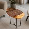 Custom Epoxy Flower Epoxy Side Tables with Flower Epoxy ST014