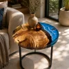 Custom Ocean & Beach Epoxy Side Tables with Blue Epoxy ST018