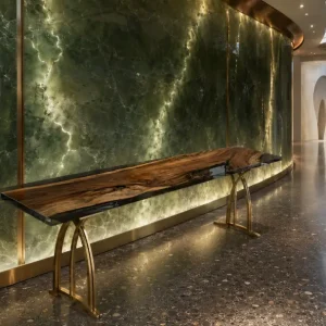 Custom Walnut Live Edge Epoxy Console Tables WCS002