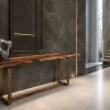 Custom Walnut Live Edge Epoxy Console Tables with Crystal Clear Epoxy WCS014