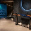 Custom Walnut Ocean & Beach Epoxy Console Tables with Galaxy Epoxy WCS028