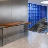 Custom Walnut Live Edge Epoxy Console Tables with Crystal Clear Epoxy WCS042