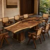 Custom Walnut Grey Live Edge Conference Tables WCT009