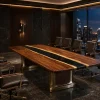 Custom Walnut Black Black River Conference Tables WCT011