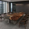 Custom Walnut Grey Live Edge Conference Tables WCT023