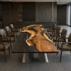 Custom Walnut Grey Live Edge Conference Tables WCT027