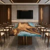 Custom Walnut Ocean Blue Ocean Blue Conference Tables WCT035